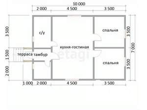 Дом 63м², 1-этажный, участок 6 сот.