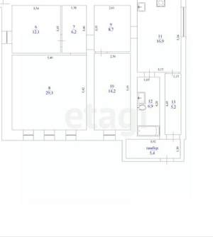 Дом 119м², 2-этажный, участок 5 сот.