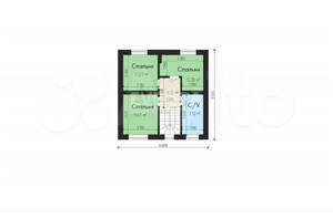 Дом 110м², 2-этажный, участок 2 сот.