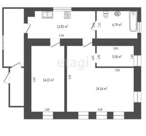 Дом 63м², 1-этажный, участок 7 сот.