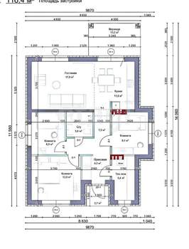 Дом 95м², 1-этажный, участок 7 сот.