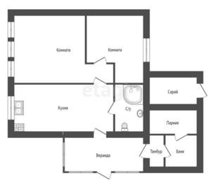 Дом 41м², 1-этажный, участок 3 сот.  