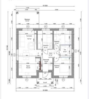 Дом 111м&sup2;, 1-этажный, участок 6 сот.  