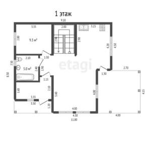 Дом 145м², 2-этажный, участок 5 сот.  