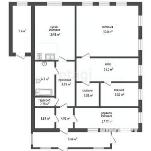 Дом 132м², 1-этажный, участок 23 сот.  