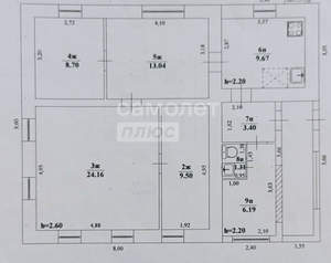 Дом 84м&sup2;, 1-этажный, участок 9 сот.  