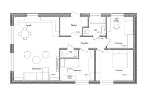 Дом 91м&sup2;, 1-этажный, участок 5 сот.  