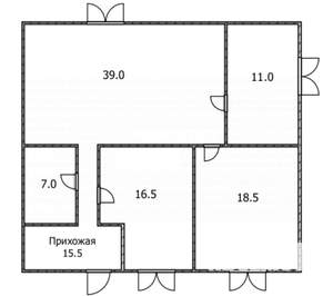 Дом 106м², 1-этажный, участок 5 сот.  