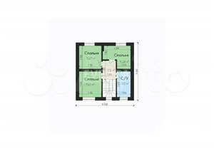 Дом 110м&sup2;, 2-этажный, участок 2 сот.  