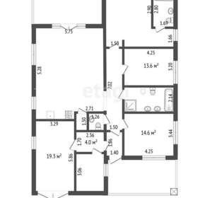 Дом 181м², 1-этажный, участок 10 сот.  