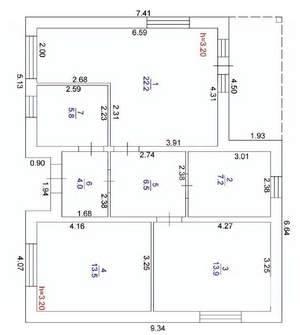Дом 85м&sup2;, 1-этажный, участок 4 сот.  