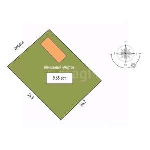 Дом 57м², 1-этажный, участок 10 сот.  