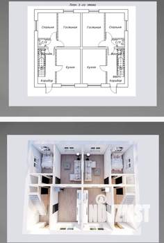 Коттедж 180м², 2-этажный, участок 3 сот.  