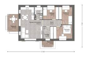 Дом 82м&sup2;, 1-этажный, участок 5 сот.  