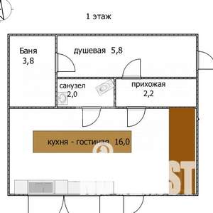 Дом 76м², 2-этажный, участок 6 сот.  