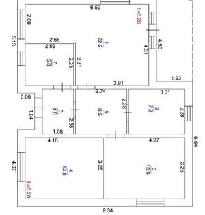 Дом 85м&sup2;, 1-этажный, участок 4 сот.  