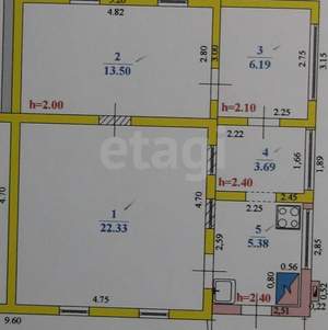 Дом 44м&sup2;, 2-этажный, участок 3 сот.  