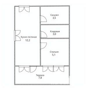 Дом 32м&sup2;, 1-этажный, участок 4 сот.  