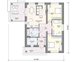 Дом 120м², 1-этажный, участок 6 сот.  