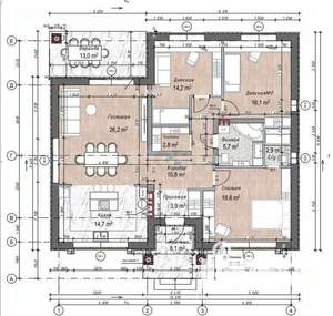 Дом 123м&sup2;, 1-этажный, участок 10 сот.  