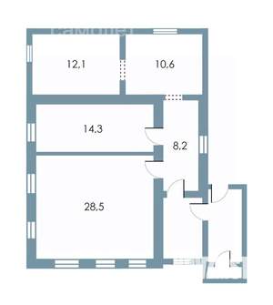 Дом 78м², 1-этажный, участок 6 сот.  