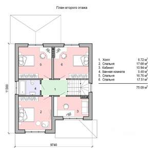 Дом 156м², 2-этажный, участок 7 сот.  