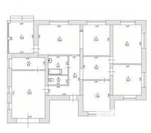 Дом 173м², 1-этажный, участок 8 сот.  