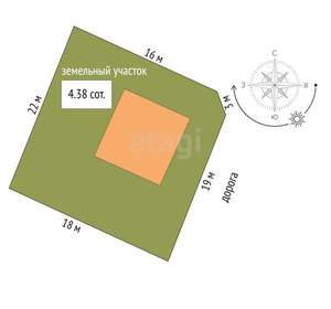 Дом 123м², 2-этажный, участок 4 сот.  