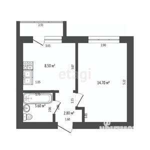 1-к квартира, на длительный срок, 30м2, 2/3 этаж