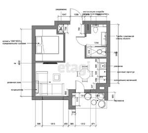 1-к квартира, на длительный срок, 34м2, 4/23 этаж