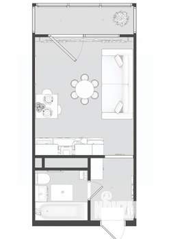 Студия квартира, на длительный срок, 21м2, 7/25 этаж