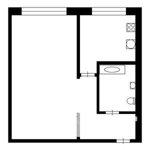 1-к квартира, на длительный срок, 34м2, 1/5 этаж