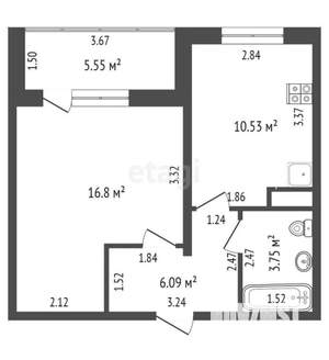 1-к квартира, на длительный срок, 37м2, 11/16 этаж