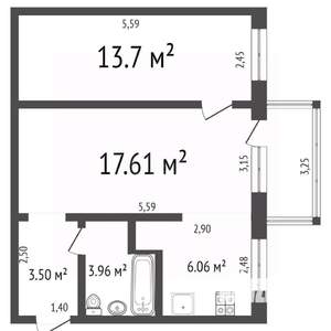 2-к квартира, на длительный срок, 51м2, 7/10 этаж