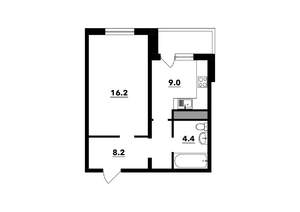 1-к квартира, на длительный срок, 38м2, 8/9 этаж