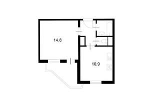 1-к квартира, на длительный срок, 34м2, 8/10 этаж