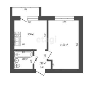 1-к квартира, на длительный срок, 30м2, 2/3 этаж