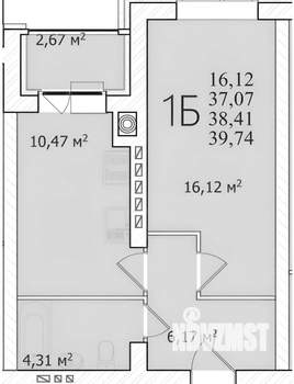 1-к квартира, на длительный срок, 39м2, 4/5 этаж