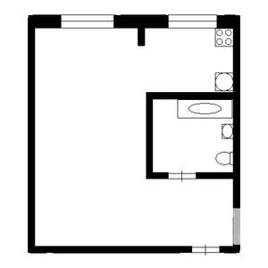 1-к квартира, на длительный срок, 23м2, 2/5 этаж