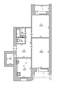 2-к квартира, на длительный срок, 58м2, 5/5 этаж