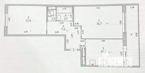 2-к квартира, на длительный срок, 50м2, 10/10 этаж