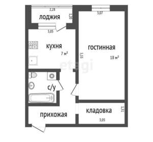 1-к квартира, на длительный срок, 35м2, 3/9 этаж