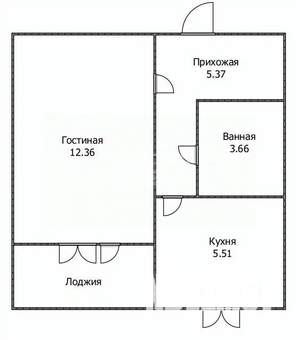 1-к квартира, вторичка, 30м2, 4/9 этаж