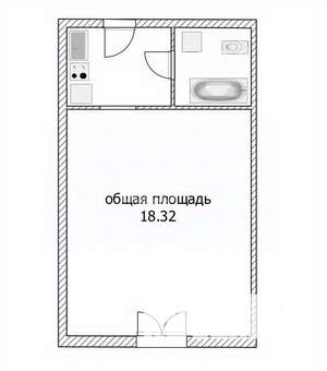 1-к квартира, вторичка, 18м2, 5/5 этаж