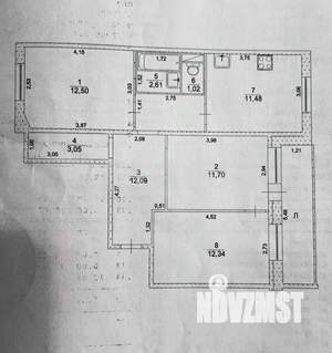 3-к квартира, вторичка, 68м2, 4/10 этаж