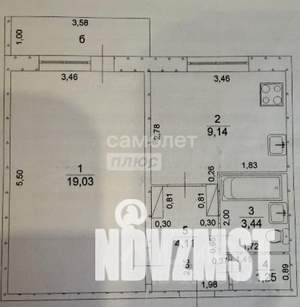 1-к квартира, вторичка, 37м2, 1/9 этаж