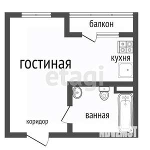 Студия квартира, вторичка, 32м2, 14/16 этаж