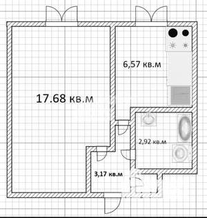 1-к квартира, вторичка, 31м2, 3/9 этаж