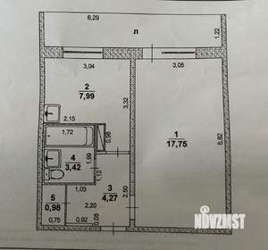 1-к квартира, вторичка, 34м2, 9/10 этаж