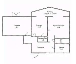 2-к квартира, вторичка, 70м2, 10/11 этаж